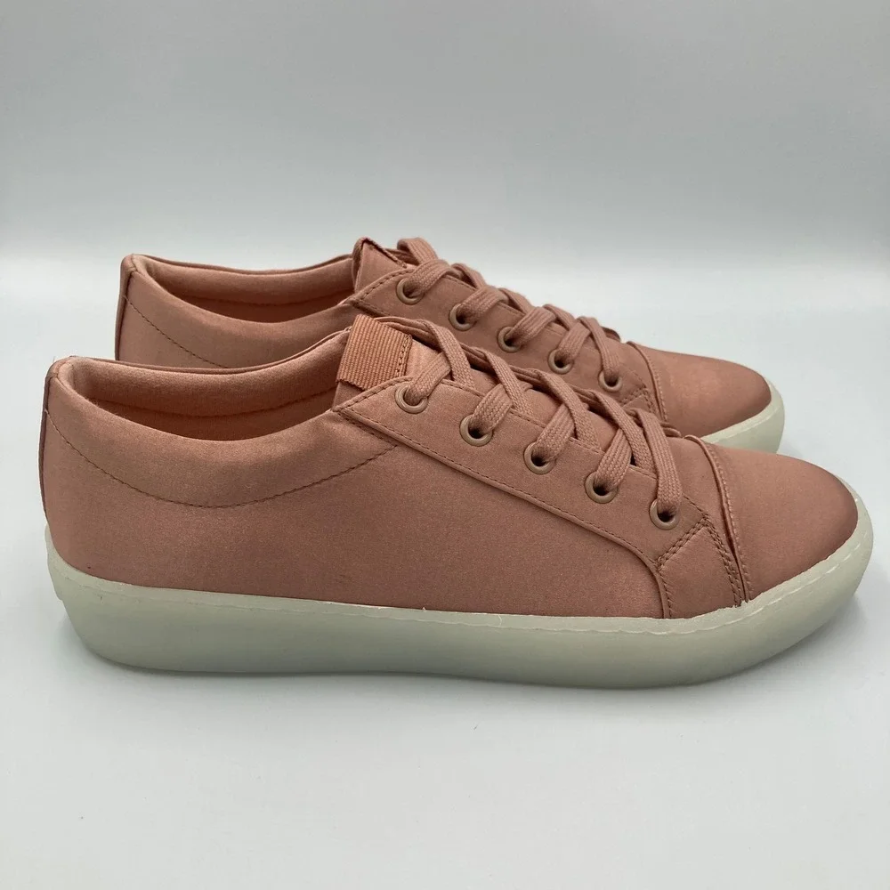 ALDO Rinna Satin Pink Lace Up Low Top‎ Sneakers Women's Shoes Size 9